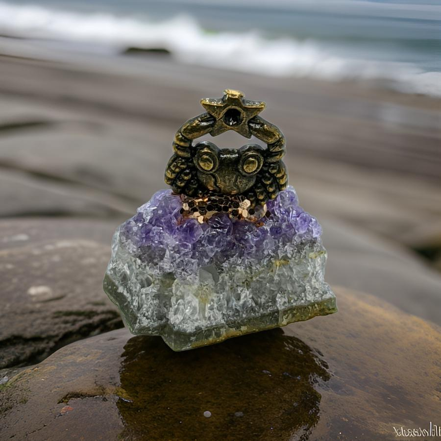 Cancer Crab - Amethyst chunk - Ornament