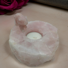 Load image into Gallery viewer, Rose Quartz Bear, Candle holder