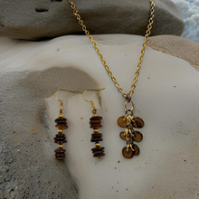 Load image into Gallery viewer, Tiger Eye Necklace &amp; Earrings, Set