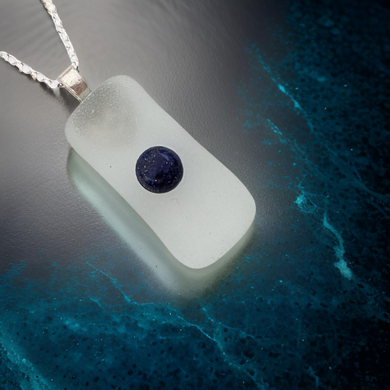 The Wisdom of the Tides - Sea Glass - Lapis lazuli - Necklace