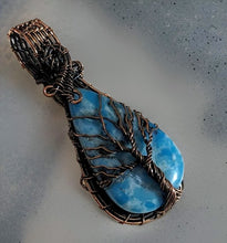 Load image into Gallery viewer, Copper wrapped, Tree of life, Blue Agate