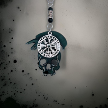 Load image into Gallery viewer, Rear view mirror - Skull, Raven &amp; Viking Compass - Hanger