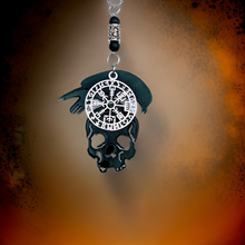 Load image into Gallery viewer, Rear view mirror - Skull, Raven &amp; Viking Compass - Hanger