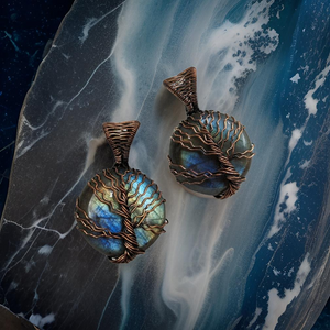 Labradorite - copper wire wrapped - Tree of life