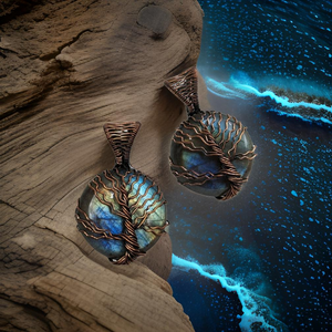 Labradorite - copper wire wrapped - Tree of life