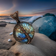 Load image into Gallery viewer, Labradorite - copper wire wrapped - Tree of life