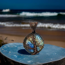 Load image into Gallery viewer, Labradorite - copper wire wrapped - Tree of life