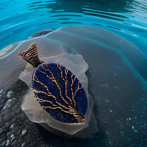 Copper, Tree of life lapis lazuli, Pendant