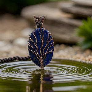 Copper, Tree of life lapis lazuli, Pendant