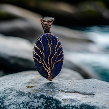 Load image into Gallery viewer, Copper, Tree of life lapis lazuli, Pendant