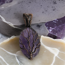 Load image into Gallery viewer, Tree of life Copper wrapped Amethyst - Pendant