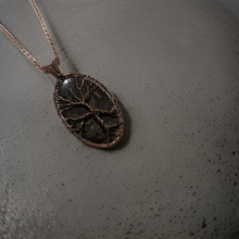 Load image into Gallery viewer, Copper wrapped, Tree of life, Gold sheen obsidian, Necklace