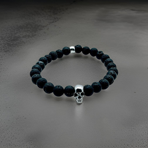 Lava Stone - Skull Bracelet