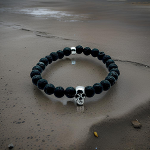 Lava Stone - Skull Bracelet