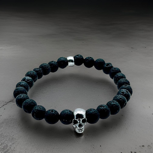 Lava Stone - Skull Bracelet