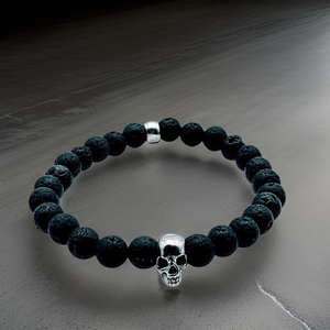 Lava Stone - Skull Bracelet