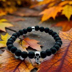 Lava Stone - Skull Bracelet