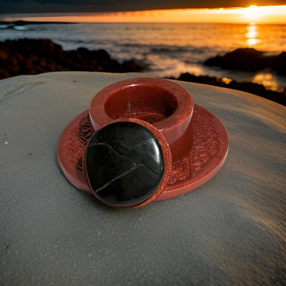 Celtic style - Candle holder - Shungite Stone