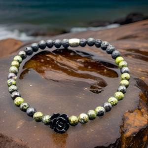 Anklet - Black rose - Dragon Blood Jasper