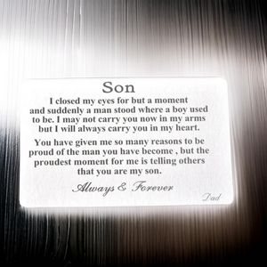 Metal wallet cards - Son - Dad