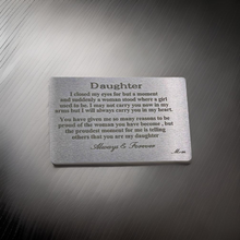 Load image into Gallery viewer, Metal wallet cards -Daughter - Mom