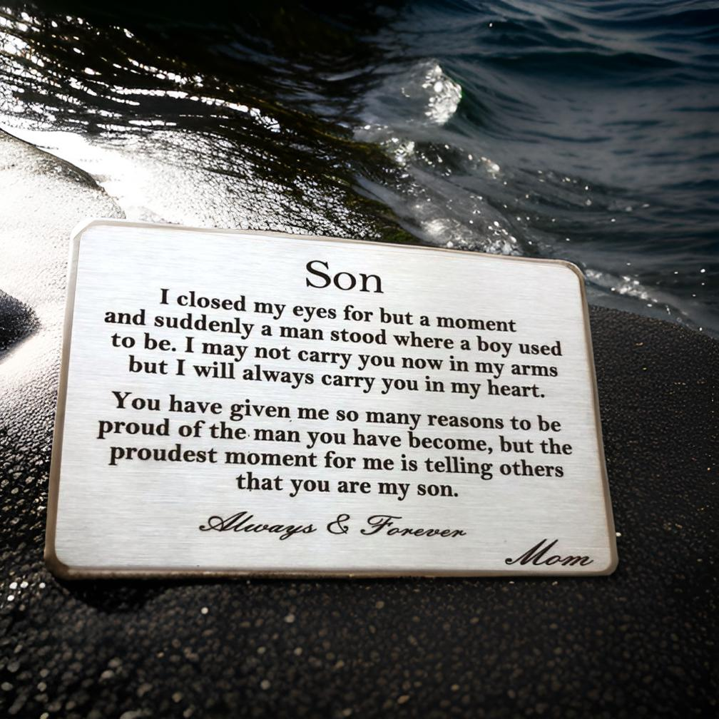 Metal wallet cards -Son - Mom