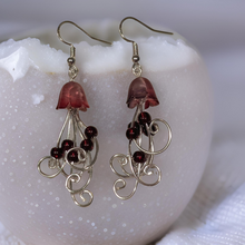 Load image into Gallery viewer, Jellyfish - Earrings - Garnet