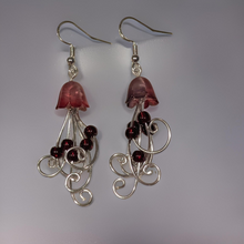 Load image into Gallery viewer, Jellyfish - Earrings - Garnet