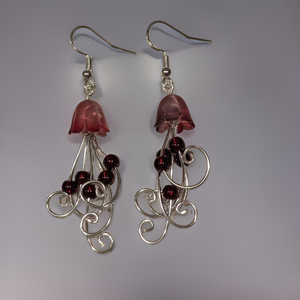 Jellyfish - Earrings - Garnet