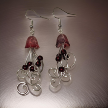 Load image into Gallery viewer, Jellyfish - Earrings - Garnet