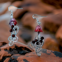 Load image into Gallery viewer, Jellyfish - Earrings - Garnet