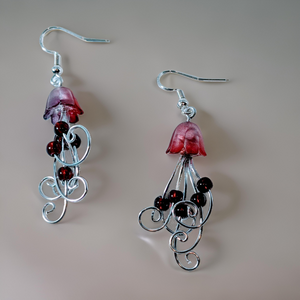 Jellyfish - Earrings - Garnet