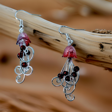 Load image into Gallery viewer, Jellyfish - Earrings - Garnet