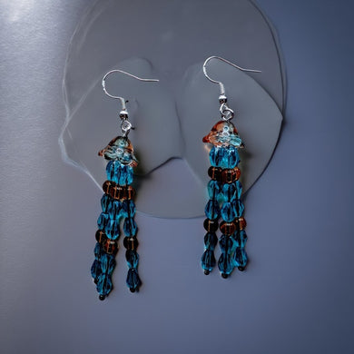 Ocean's Resilience - Jellyfish - Earrings -Amber
