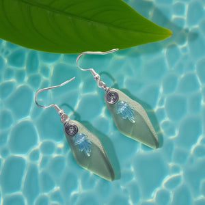 Sea glass - Jellyfish -  Earrings
