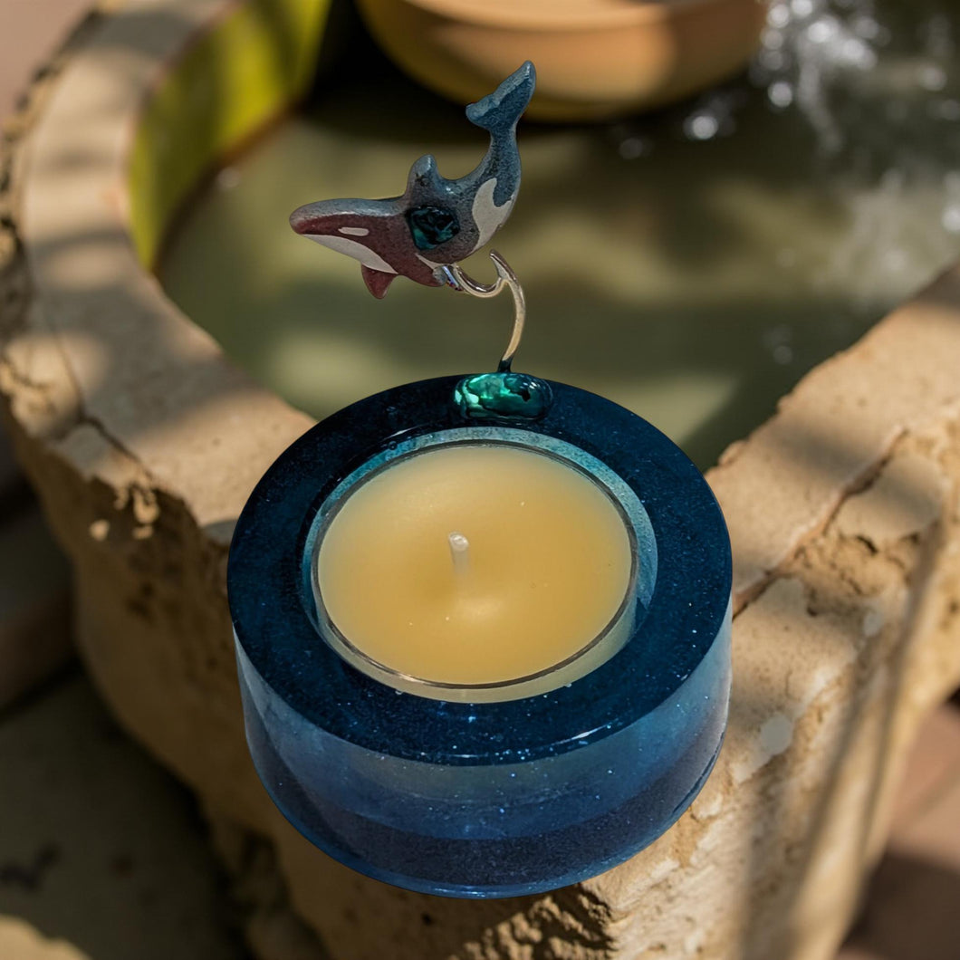 Ocean Blue - Orca Tea Light Holder: A Beacon of positivity