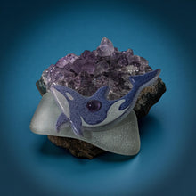 Load image into Gallery viewer, Ornament - Handmade Orca &amp; Amethyst sea glass