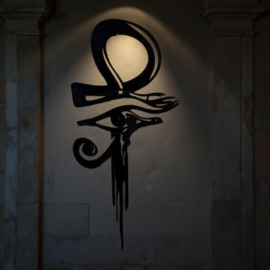 Metal Art - Eye of RA inside Ankh