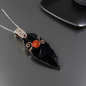 Heart of Courage Arrowhead - Carnelian - Necklace