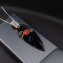 Load image into Gallery viewer, Heart of Courage Arrowhead - Carnelian - Necklace