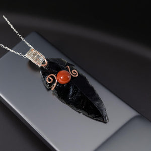 Heart of Courage Arrowhead - Carnelian - Necklace