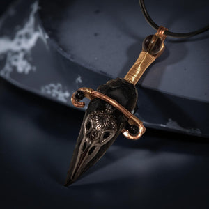 The Shadow Dagger - Arrowhead - Necklace - Raven Stone