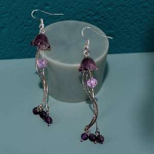 Jellyfish -  Earrings - Amethyst