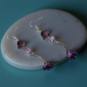 Jellyfish -  Earrings - Amethyst