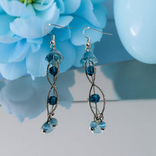 Load image into Gallery viewer, Jellyfish - Earrings - Blue cats eye