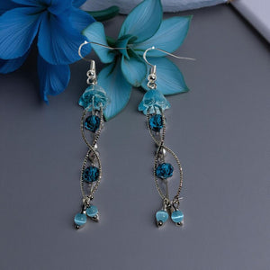 Jellyfish - Earrings - Blue cats eye