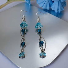 Load image into Gallery viewer, Jellyfish - Earrings - Blue cats eye