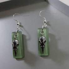 Load image into Gallery viewer, Sea glass - Raven - Earrings
