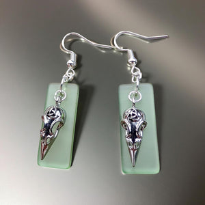 Sea glass - Raven - Earrings
