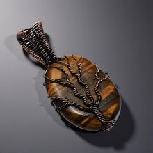 Load image into Gallery viewer, Copper wrapped, Tree of life, Tiger Eye Pendant